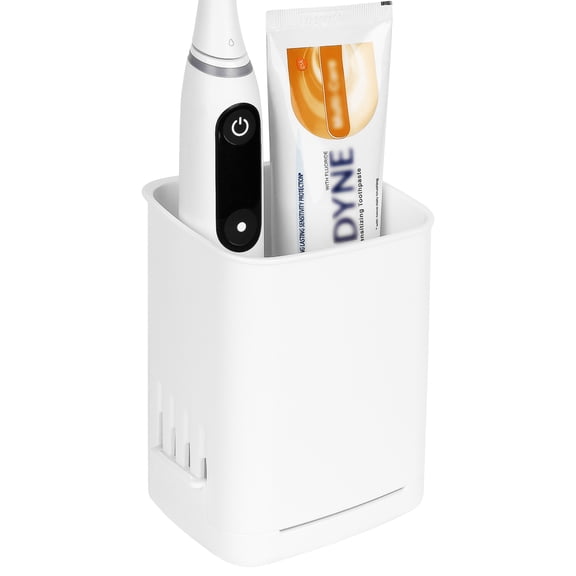 Linkidea Wall Mount Electric Toothbrush Holder for Bathroom, Self Adhesive Plastic Stand Organizer for Power Brush Compatible with Oral-B iO Series, Smart 1500, Philips Sonicare