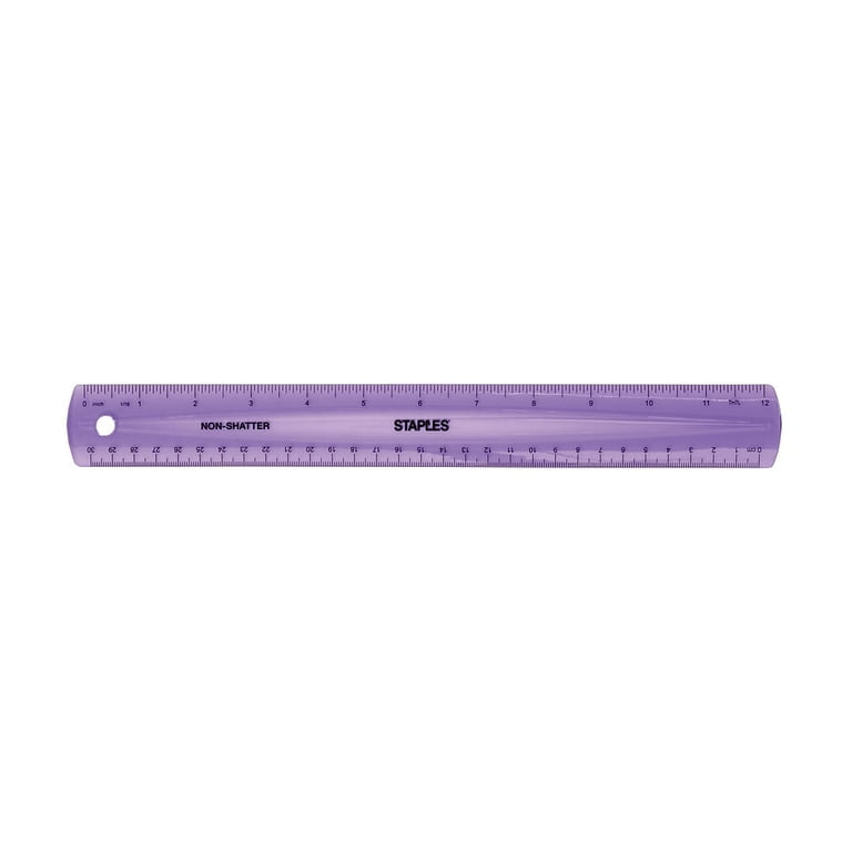 Lot of 3 Purple Plastic Straight Rulers 12 Inch School Kids Office Supplies  BB