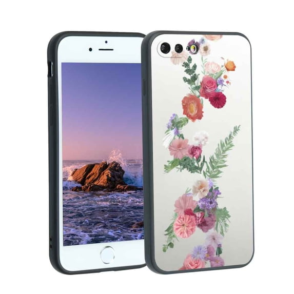 Compatible with iPhone 7 Plus Phone Case, Floral-21 Case Men Women, Flexible Silicone Shockproof Case for iPhone 7 Plus