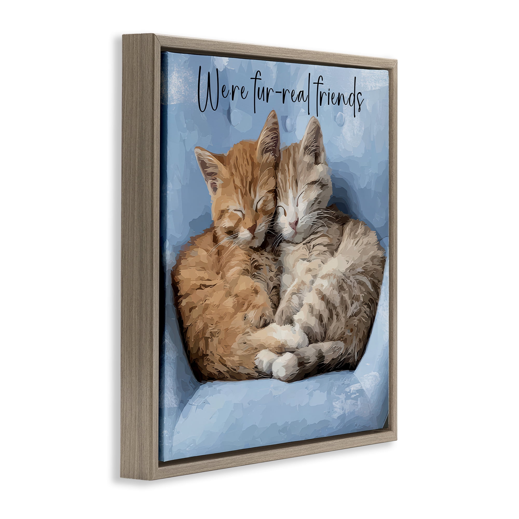 Stupell Industries We're Fur-Real Friends Brown Framed Floater Canvas Wall Art, design by Kim Curinga