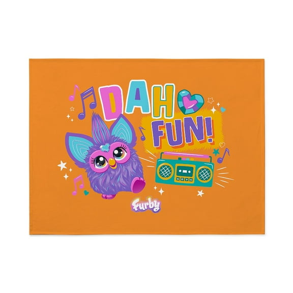 CafePress - Furby Dah Fun - Large Plush Fleece Throw Blanket, 80" L x 60" W