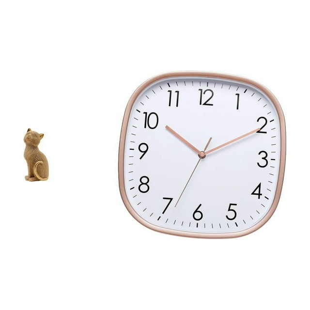 Figura de escritorio,Estatua de gato,linda decoración para estante o escritorio,Reloj de pared,Reloj de pared digital grande y sencillo para dormitorio,Reloj de pared para decoración de sala
