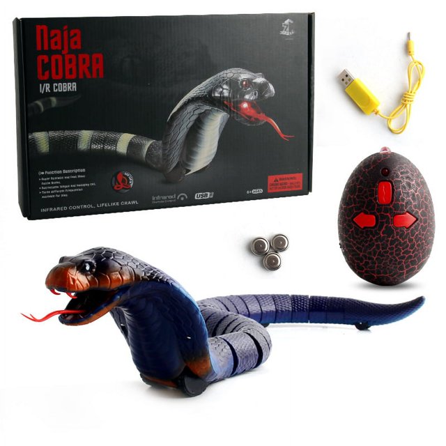 Juguete de truco extraño Control remoto por infrarrojos Serpiente Carga por USB Reptil Inducción Evitación de obstáculos Bungarus de cola anillada