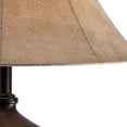 thumbnail image 4 of Franklin Iron Works Cardiff Rustic Table Lamp 33" Tall Brushed Iron with Table Top Dimmer Nightlight Beige Fabric Shade for Bedroom Living Room Office, 4 of 7