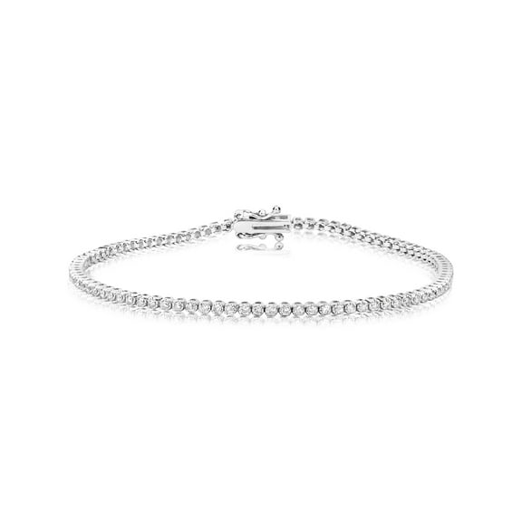 14kt White Gold Diamond Tennis Bracelet 1 ct