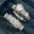 thumbnail image 3 of LINXIQIN 2pcs His and Hers Wedding Ring Sets Couples Engagement Rings Women and Men 925 Sterling Silver AAA Cubic Zirconia Fashion Ol, 3 of 8