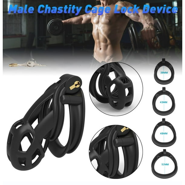 MDHAND Cage Lock Toy for Man, Male Toy with 4 Upgraded Curved Arc Rings