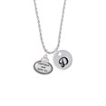 thumbnail image 2 of Delight Jewelry Keep Calm and Bake On Silvertone Script Initial Disc - D - Charm Necklace, 20"+3", 2 of 4