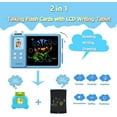 thumbnail image 3 of TiokMc Educational Learning Toy for Toddlers, LCD Writing Tablet & Doodle Board with 112 Flash Cards, 224 Words, Ages 3-6, Boys & Girls, Blue, 3 of 8