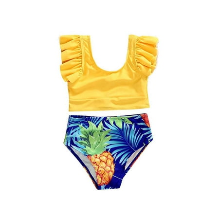 FSDJHSDH Family Matching Swimsuit  Pineapple Print Bikini Set Swimming Trunks