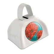 Poppy Flower White Cowbell Cow Bell