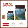 thumbnail image 3 of Rocae Majestic Deer Mountain Lake Print Christmas Drawstring Linen Gift Bag with Drawstrings Treat Bag Goody Present Bags for Christmas Party Favor, 3 of 8