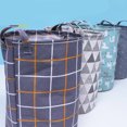 thumbnail image 4 of Storage Pouch Laundry Basket Foldable Household Storage Basket Portable Square Plaid Storage Container for Clothing Sundries Toys, 4 of 8