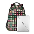 thumbnail image 7 of FORMRS Kids School Backpack Elementary Student Unisex Travel Bookbag with Reflective Stripes, Green Block Pattern, 7 of 7