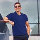 thumbnail image 4 of Fotbe Navy Blue Camiseta Polo de Golf para Hombre con Estampado – Camisa Deportiva Transpirable con Cuello Abotonado-Large, 4 of 6
