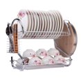 thumbnail image 1 of AUGIENB 2 Tier Dish Rack Drying Rack Sink Rack Dish Drainer Stainless Steel Kitchen Cutlery Holder Storage Rack with Utensil Holder Drain Board Cutting Board Bracket, Silver, 1 of 5