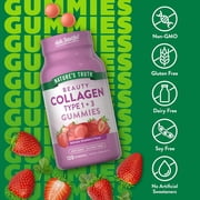 Collagen Peptide for Women | 120 Gummies | Type 1 and 3 | Strawberry Flavor | by Nature's Truth