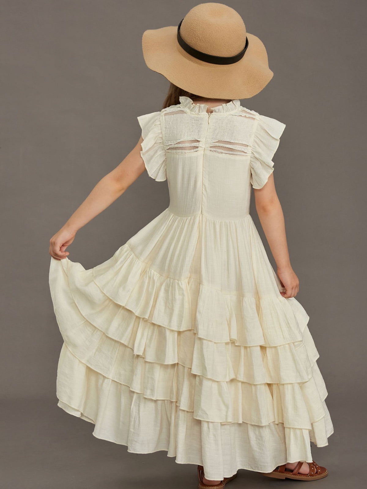 Wdgfv Elegant Off Shoulder Girls Dresses Tutu Skirt For Wedding Party Pageant Casual Wear Floral Appliques Gown