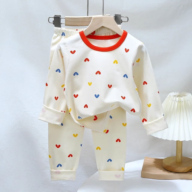 Pijamas navideños para niños y niñas, ropa de dormir de algodón, conjunto de 2 piezas para el hogar, Otoño e Invierno