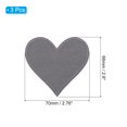 thumbnail image 2 of Uxcell Heart Shaped Iron-on Patches Sew Embroidered Patches Appliques Embellishments for Clothing Grey 3 Pcs, 2 of 7