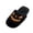 Black, variant on Halloween Jack O Lantern Fuzzy Open Toe Slippers for Women Slip On Indoor Bedroom House Slippers Holiday Themed Wide Fit Large Size Warm Fluffy Footwear, Black, 9