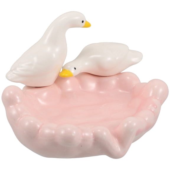 HONMEET Cute Duck Shaped Ceramic Soap Holder Water Draining Bathroom Accessory 1Pack Multi Color