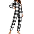 thumbnail image 5 of Cmfcve Women's Hooded Fleece Onesies Pajamas Winter Warm One-Piece Pajamas Casual Long Sleeve Thick Loungewear Jumpsuit, 5 of 8
