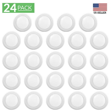 Sunco Lighting 24 Pack 5/6 Inch Disk Flush Mount Recessed Retrofit Kit LED Ceiling Light Fixture 15 Watt (100W EQ) 3000K Kelvin Soft White 1050LM Dimmable Easy Junction Box/Can Install, Damp Area
