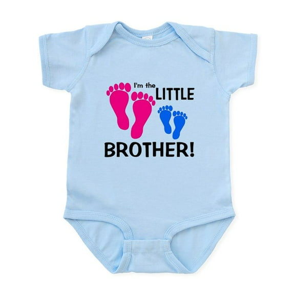 CafePress - Little Brother Baby Footprint Infant Bodysuit - Baby Light Bodysuit, Size Newborn - 24 Months