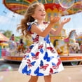 thumbnail image 4 of Leey-World Girls 4th Of July Dresses 4th of July Toddler Girl Outfit Red White and Blue Star Dress Tulle Smocked Dress Little Girls Fourth of July Clothes,Size 2-3 Years, 4 of 5