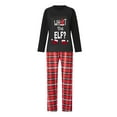 thumbnail image 2 of Christmas Pajamas Family Set, Letters Print Long Sleeve T-shirt with Plaid Pants Sleepwear Loungewear, 2 of 7