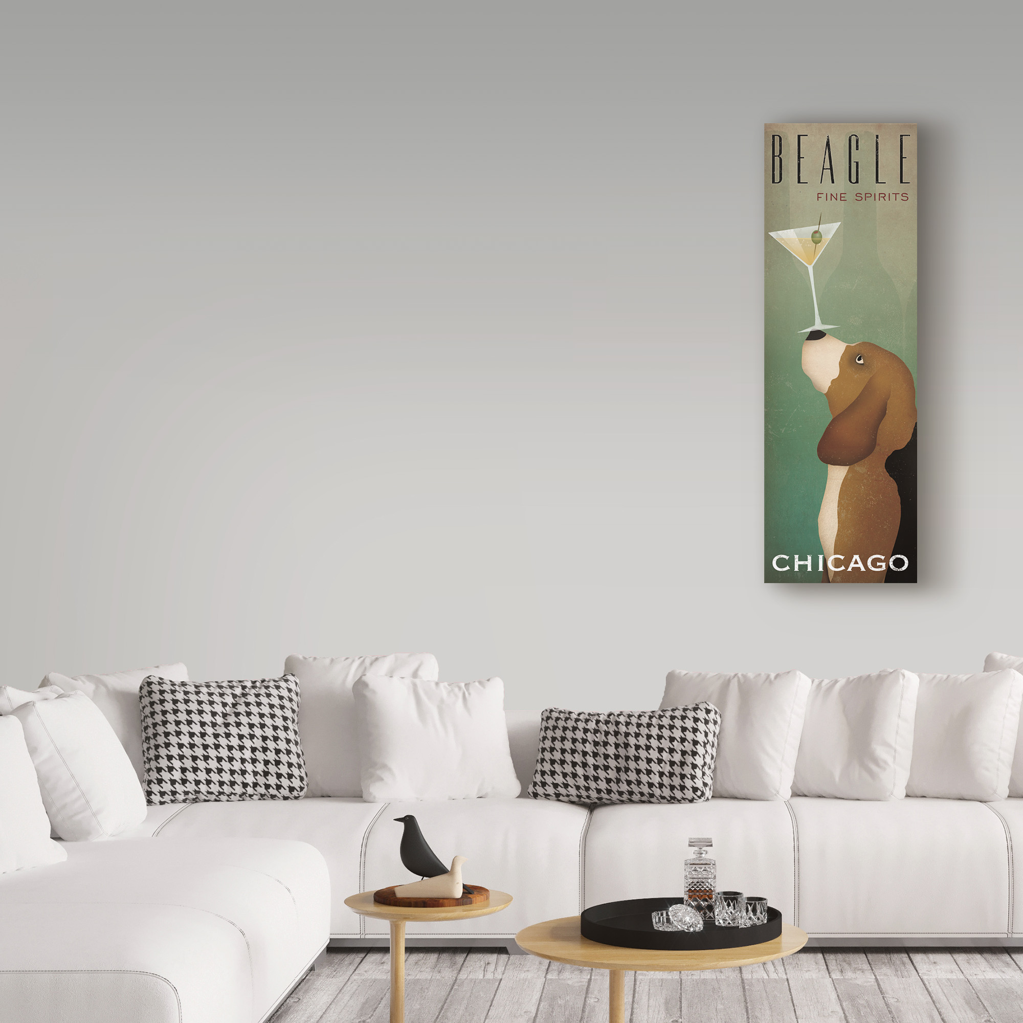 Trademark Fine Art 'Beagle Martini v2' Canvas Art by Ryan Fowler