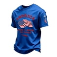 thumbnail image 3 of USA 250th Anniversary Merchandise Mens Short Sleeve Crewneck Patriotic Tee Plus Size Loose Fit Summer Commemorative Blue XL, 3 of 3