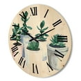 thumbnail image 3 of Designart 'Succulent and Cactus House Plants VI' Farmhouse Wood Wall Clock, 3 of 5