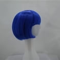 thumbnail image 5 of Short Straight Wig With Curled Bangs Blue For Women, 5 of 5
