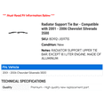 thumbnail image 2 of Radiator Support Tie Bar - Compatible with 2001 - 2006 Chevy Silverado 3500 2002 2003 2004 2005, 2 of 2