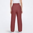 thumbnail image 4 of Linen Barrel Pants for Women Wide Leg Palazzo Cotton Drawstring Capris Casual Summer Beach Vacation Boho Baggy Trousers Pull On Light Brown XL, 4 of 7