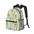 thumbnail image 2 of Daiia Blue White Striped Sunflower School Backpack for Men Women, Unisex Large Waterproof Bookbag Schoolbag Casual Daypack for High School/College/Teens/Travel/Work Black, 2 of 8