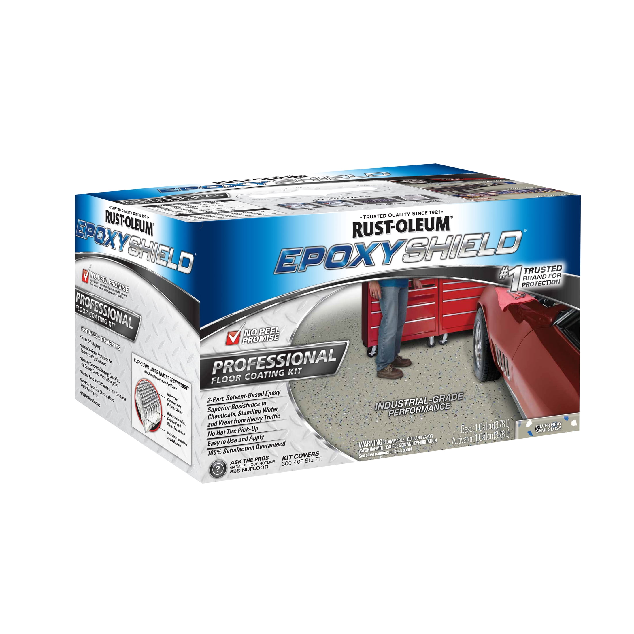 2 Pack, Silver Gray, Rust-Oleum EpoxyShield Professional Floor Coating-203373, Semi-Gloss, 2 Gal Kit