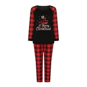 Mefallenssiah Matching Family Christmas Pajamas Set Christmas Pjs for Family Set Red Plaid top and Long Pants Sleepwear Sets