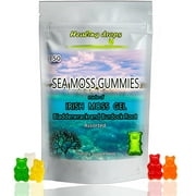 Sea Moss Gummies - Irish Sea Moss - Raw Organic Wildcrafted Sun-Dried Seamoss Powder and Gel - with Bladderwrack, Burdock Root  Alkaline Keto Vegan Non-GMO Diet  Thyroid Healthy Skin Detox (Assorti)