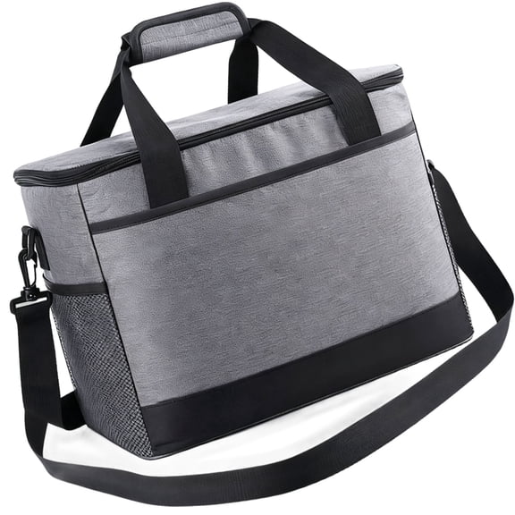 Large Capacity Insulated Cooler Bag 11.8 x 7.3 x 8.3 in, Portable Thermal Picnic Tote with Front Pocket, Handheld Outdoor Camping Cooler for Travel Beach
