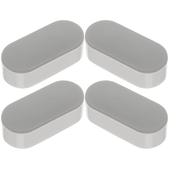 4 Pcs Toilet Parts Gaskets Seat Elongated Padded Light Grey