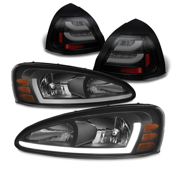 AKKON - For 2004-2008 Pontiac Grand Prix LED Light Bar DRL Black Headlights & Tail Lamps w/ Smoke Housing
