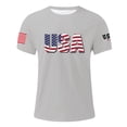 thumbnail image 3 of Men's 4th of July 250th Anniversary USA Flag T Shirts Patriotic Tees Independence Day Tops Casual Crewneck Tshirts Cotton Tees Plus Size Shirts,Light Gray,6XL, 3 of 8