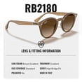 thumbnail image 4 of Ray-Ban RB2180 Round Shaped Non-Polarized Sunglasses for Men & Women - Includes Official RAYBAN Eyewear Kit - Ideal Formal & Casual Wear Sunglasses - Brown Gradient Lens, 4 of 7
