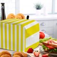 thumbnail image 7 of Toaster Cover 4 Slice, Yellow Striped Dustproof Bakeware Oven Protector with Top Hook, Modern Farmhouse Yellow White Stripes Waterproof Small Kitchen Appliance Toasters Dust Cover, 12"x11"x8", 7 of 7
