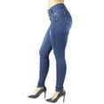 thumbnail image 3 of Fashion2Love Women Juniors Butt Lift Push Up Mid Waist Ripped Distressed Skinny Jeans, 3 of 10