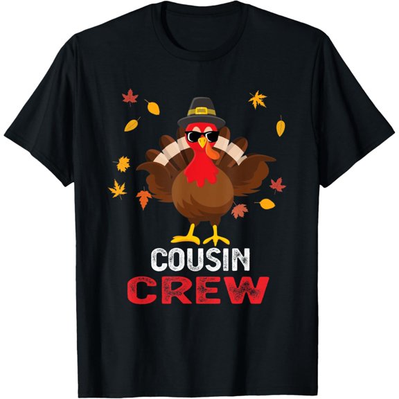 Cousin Crew Turkey Family Thanksgiving Pajamas Matching Gift T-Shirt