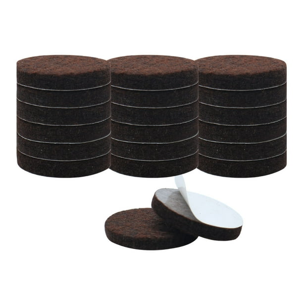 Protector de piso redondo de fieltro para muebles de 20 piezas para patas de silla marrón oscuro 22 x 5mm